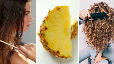 Agua de cáscara de piña para rizar el cabello