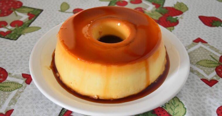 Flan de café sin huevos y sin horno