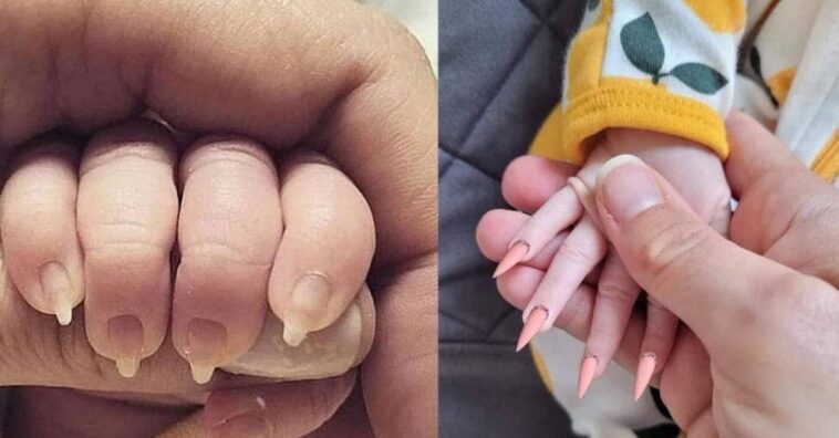 influencer le hace las uñas largas a su bebé