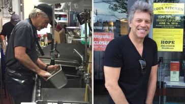 Jon Bon Jovi limpia platos en un restaurante de beneficencia por la covid-19