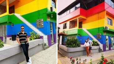 Madre pinta su casa con colores de bandera LGBT para apoyar a su hijo homosexual