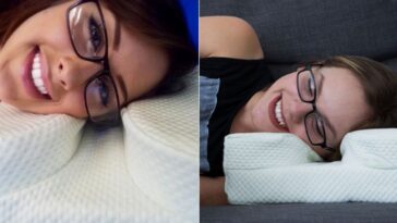 almohada perfecta para quienes usan gafas y leen en la cama