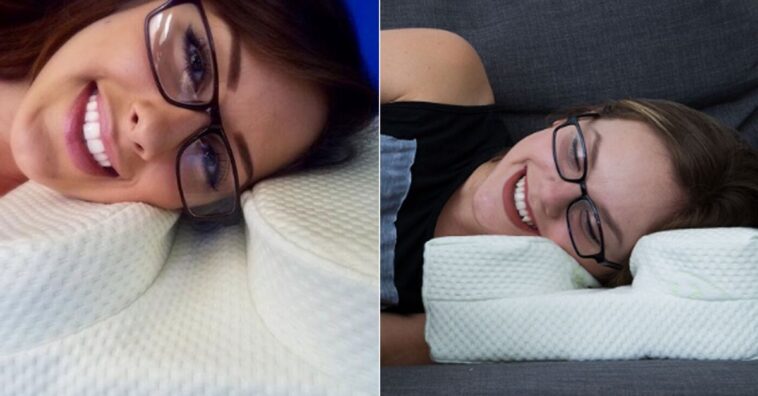 almohada perfecta para quienes usan gafas y leen en la cama