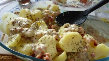 Patatas gratinadas con beicon