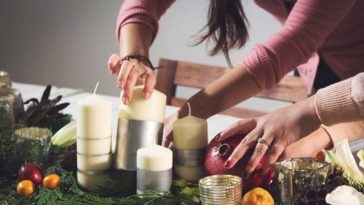 centros de mesa con velas para navidad