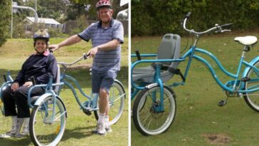 Marido adapta la bicicleta para pasear a su esposa que tiene Alzheimer