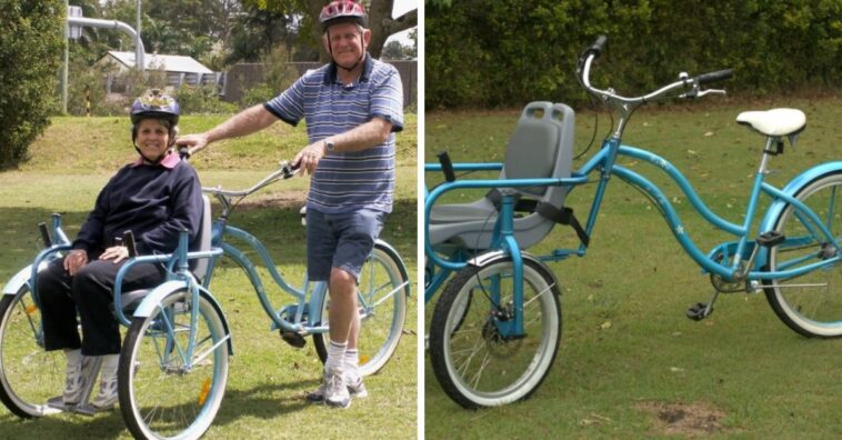 Marido adapta la bicicleta para pasear a su esposa que tiene Alzheimer