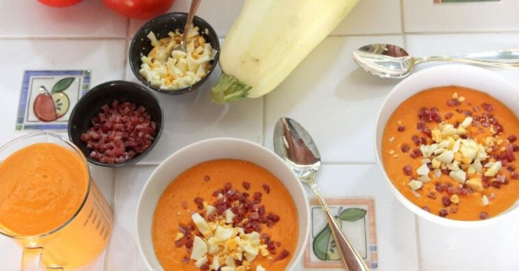 salmorejo con calabacín y sin pan