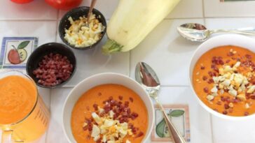 salmorejo con calabacín y sin pan